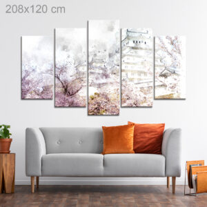 Himeji Castle in Japan, Surrounded by Sakura Blossoms