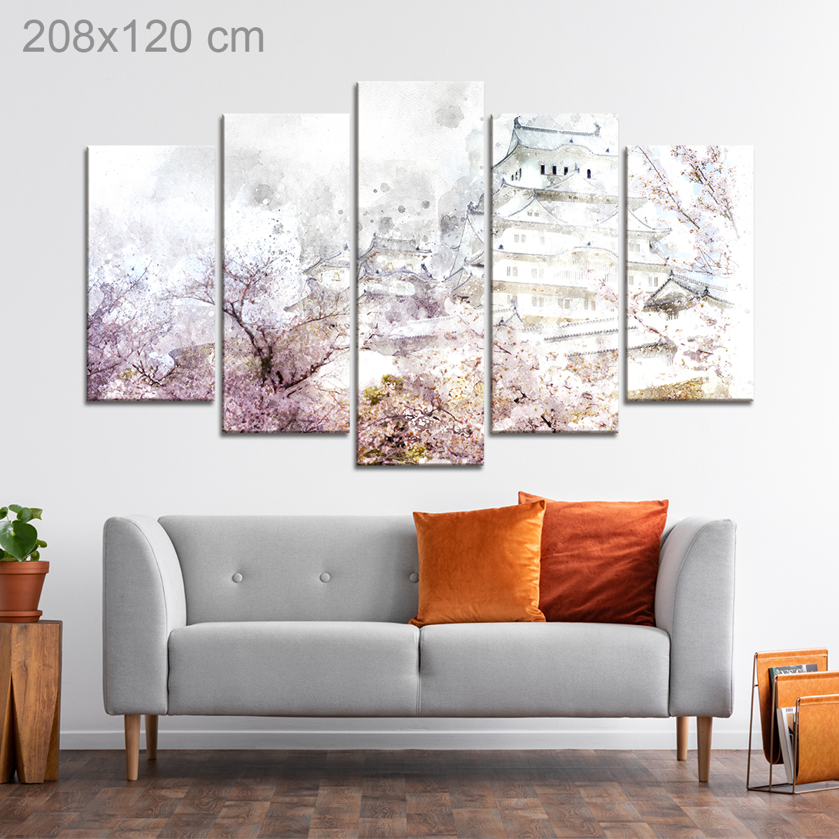 Himeji Castle in Japan, Surrounded by Sakura Blossoms