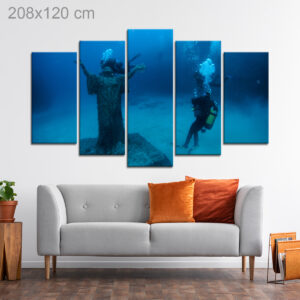 Christ the Seafarer Statue near Imperial Eagle Wreck at Qawra Coast, Malta