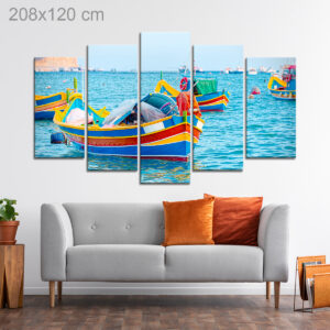 Luzzu Anchored at the Port of Marsaxlokk, Malta