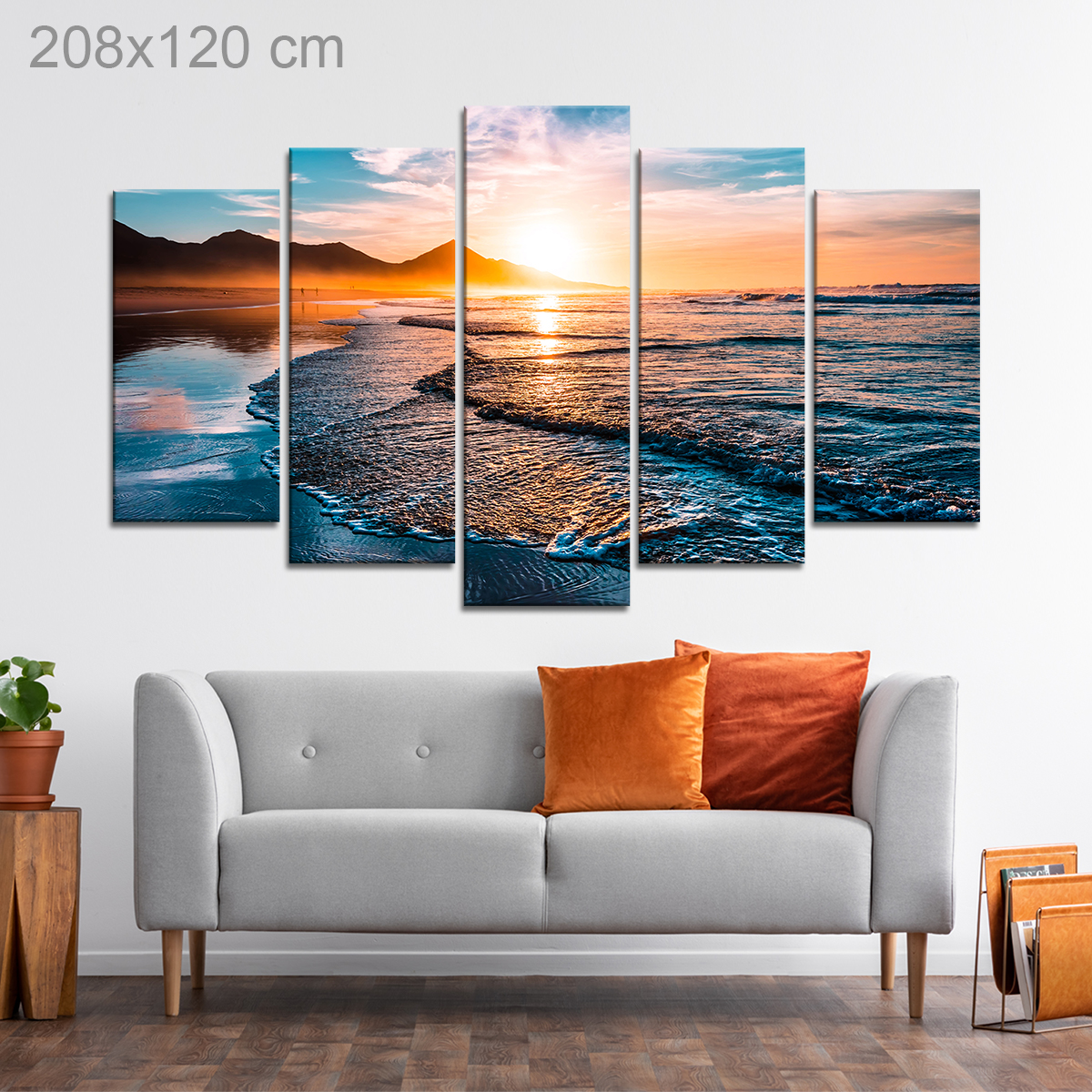 Horizon of Volcanic Hills at Sunset