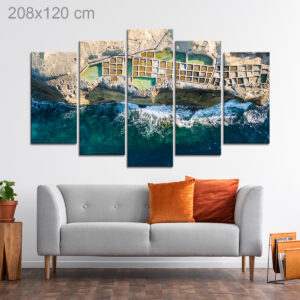 View of Salt Pans in Gozo from a Drone