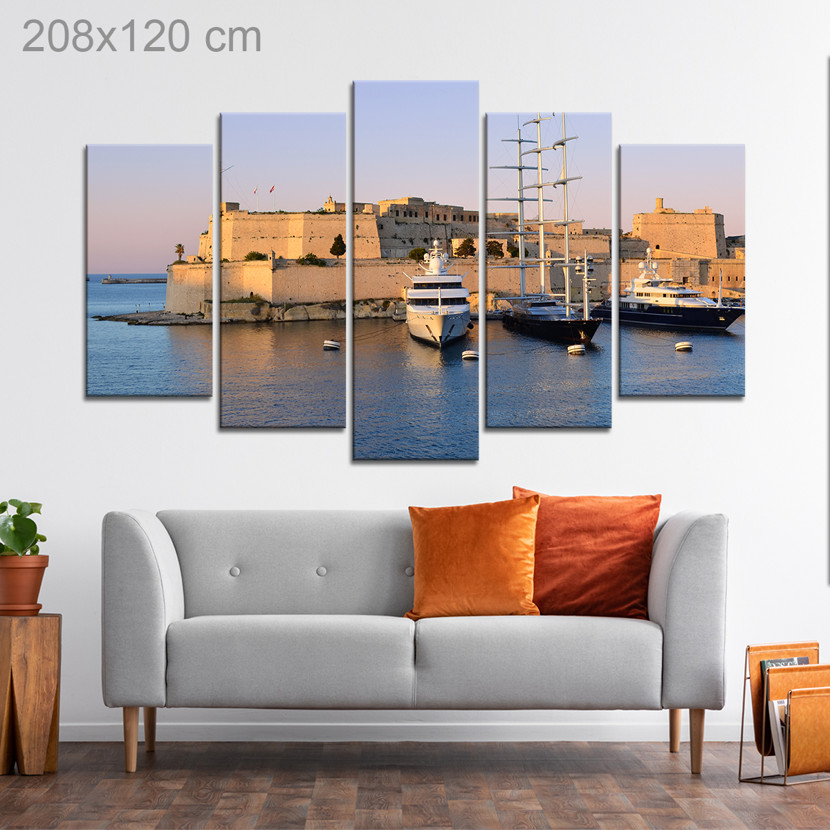 Sunset over Fort St Angelo at the Grand Harbour of Valletta, Malta