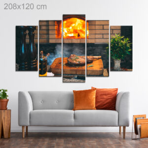 Delicious Steak near a Warm Fireplace