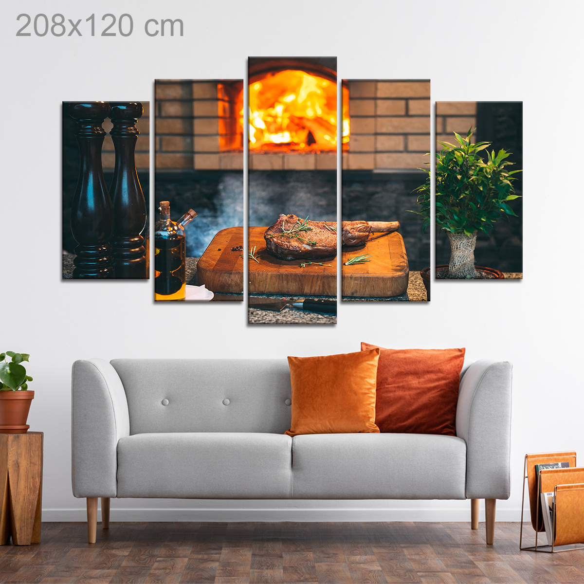 Delicious Steak near a Warm Fireplace