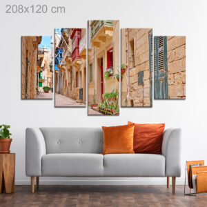 Street of Houses in Valletta, Malta