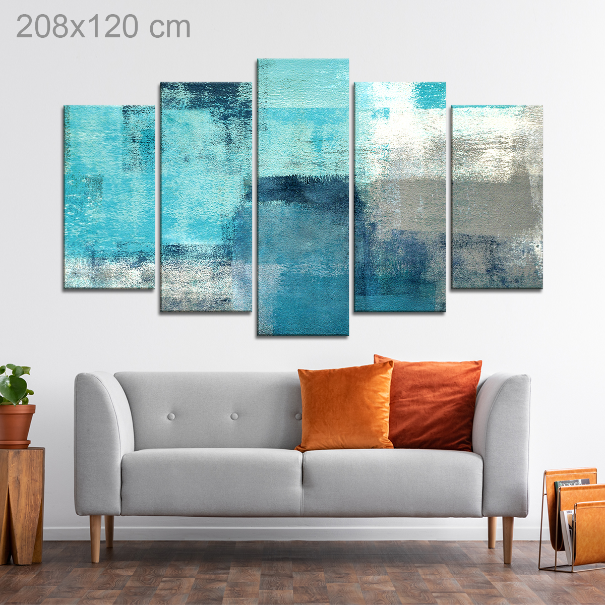 Blue and Grey Abstract Painting