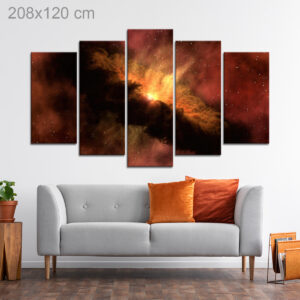 View of a Star Forming in Space through a Telescope