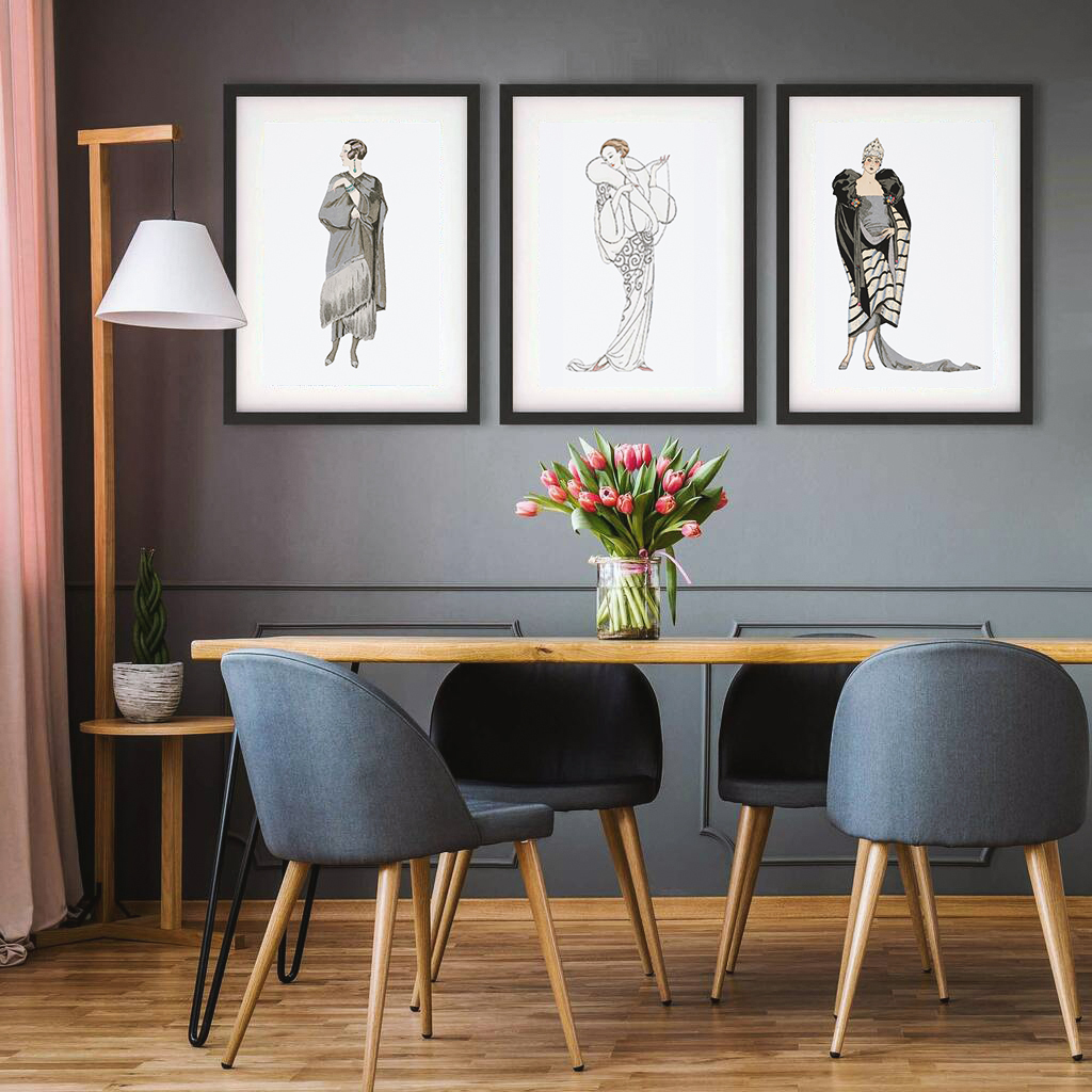 Fashion gone by wall art - 3 print set