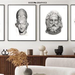 Ancient Statue Details wall art - 4 print set