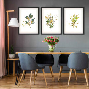 Leaf and Flower Pieces wall art - 3 print set