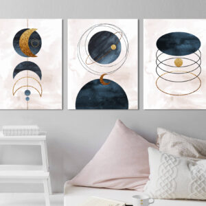 Planets Abstract wall art - 3 print set