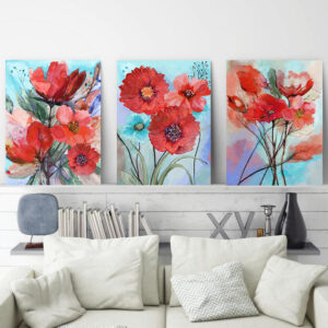 Poppy Flowers wall art - 3 print set