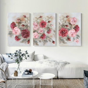 Blush Flowers wall art - 3 print set
