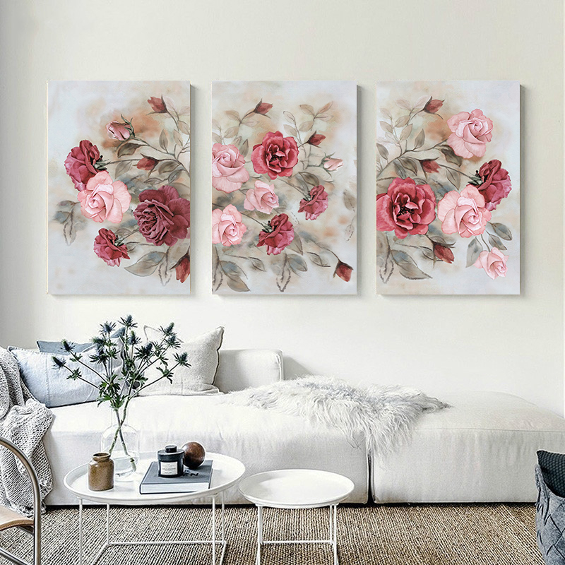 Blush Flowers wall art - 3 print set