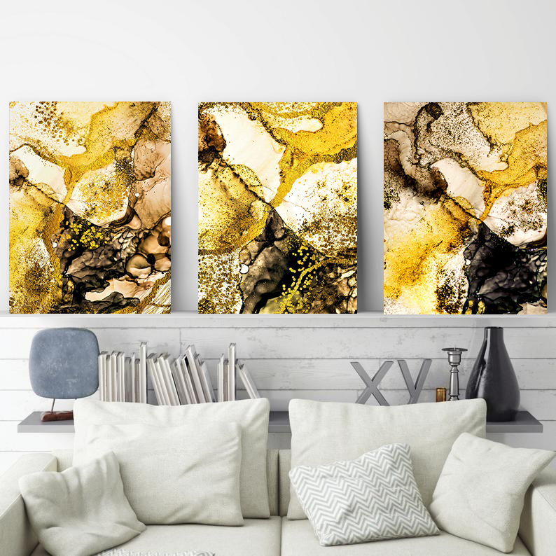 Bright Abstract wall art - 3 print set