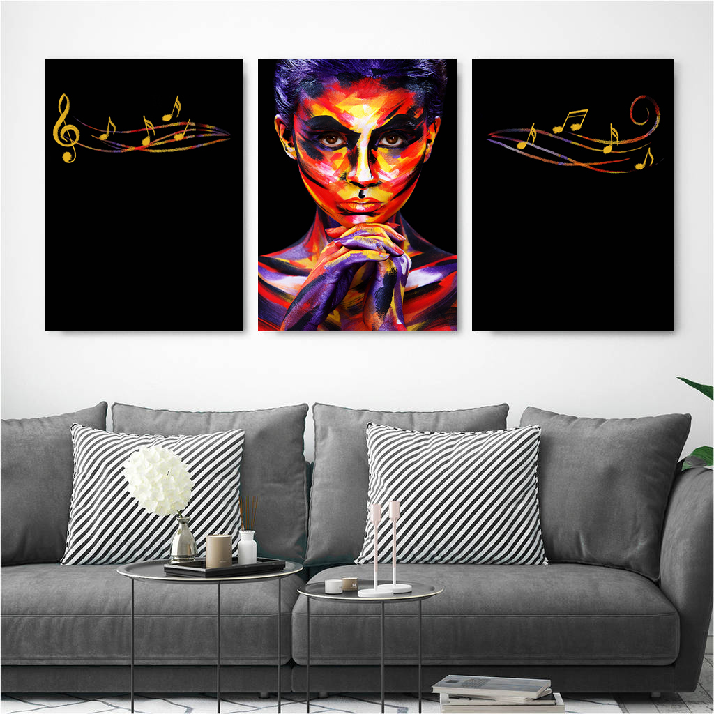 Abstract Portrait wall art - 3 print set