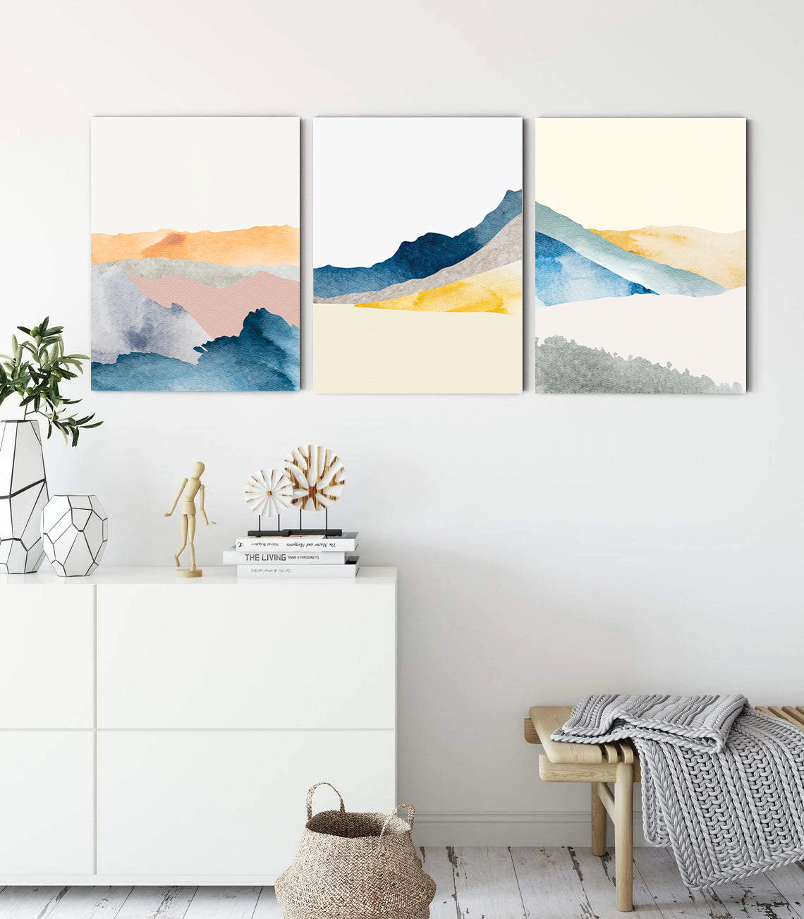 Water Color Abstract wall art - 3 print set