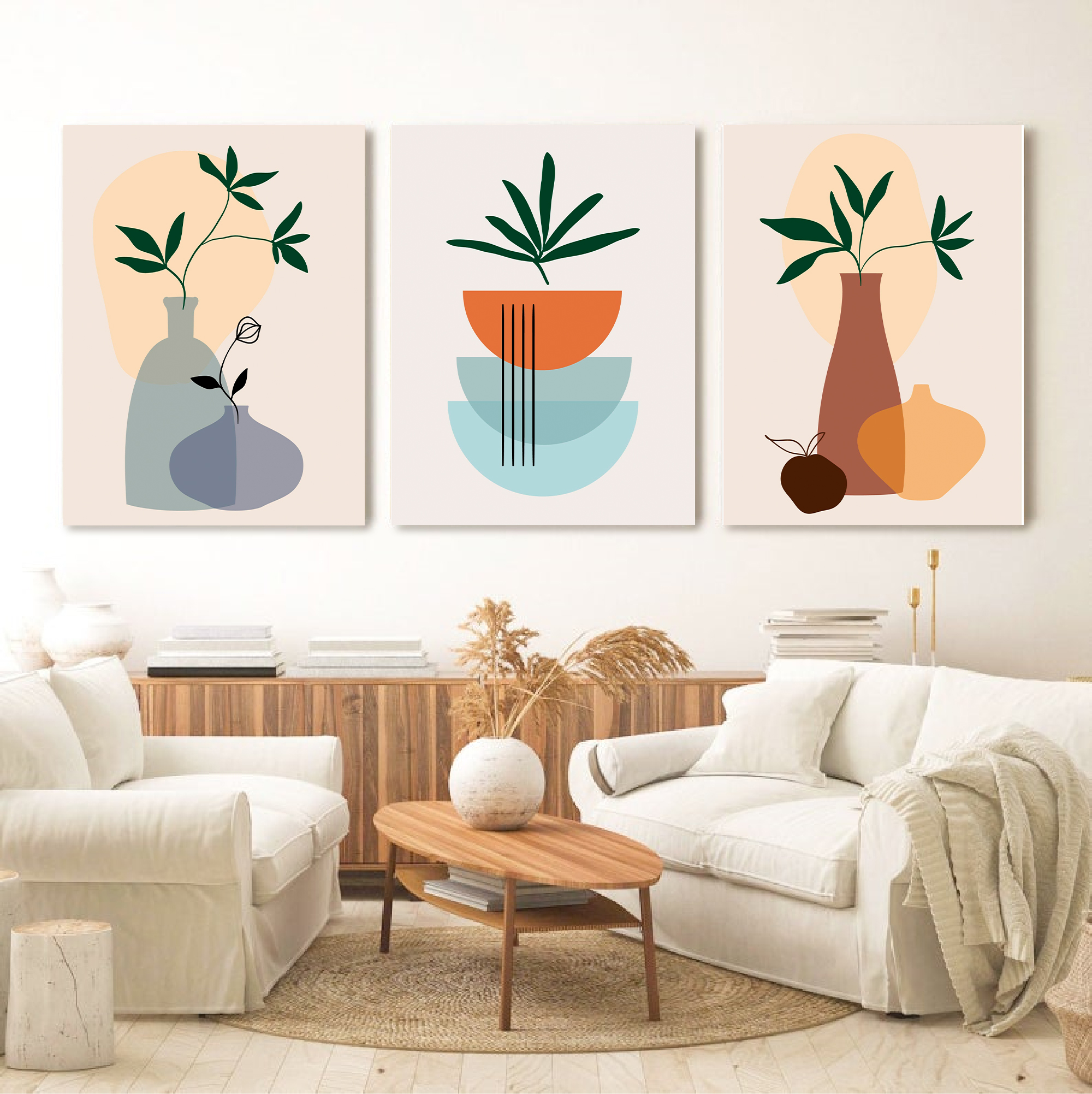 Plants in Vases wall art - 3 print set