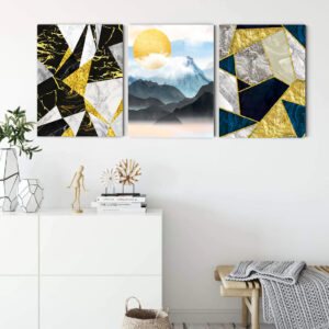 Patterns and Mountain View wall art - 3 print set