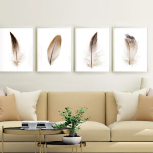 Feather wall art - 4 print set