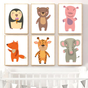 Cute Waving Animals Room - 6 piece set