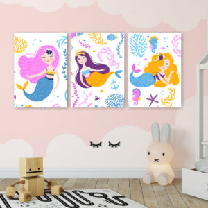 Pretty Mermaids wall art - 3 print set