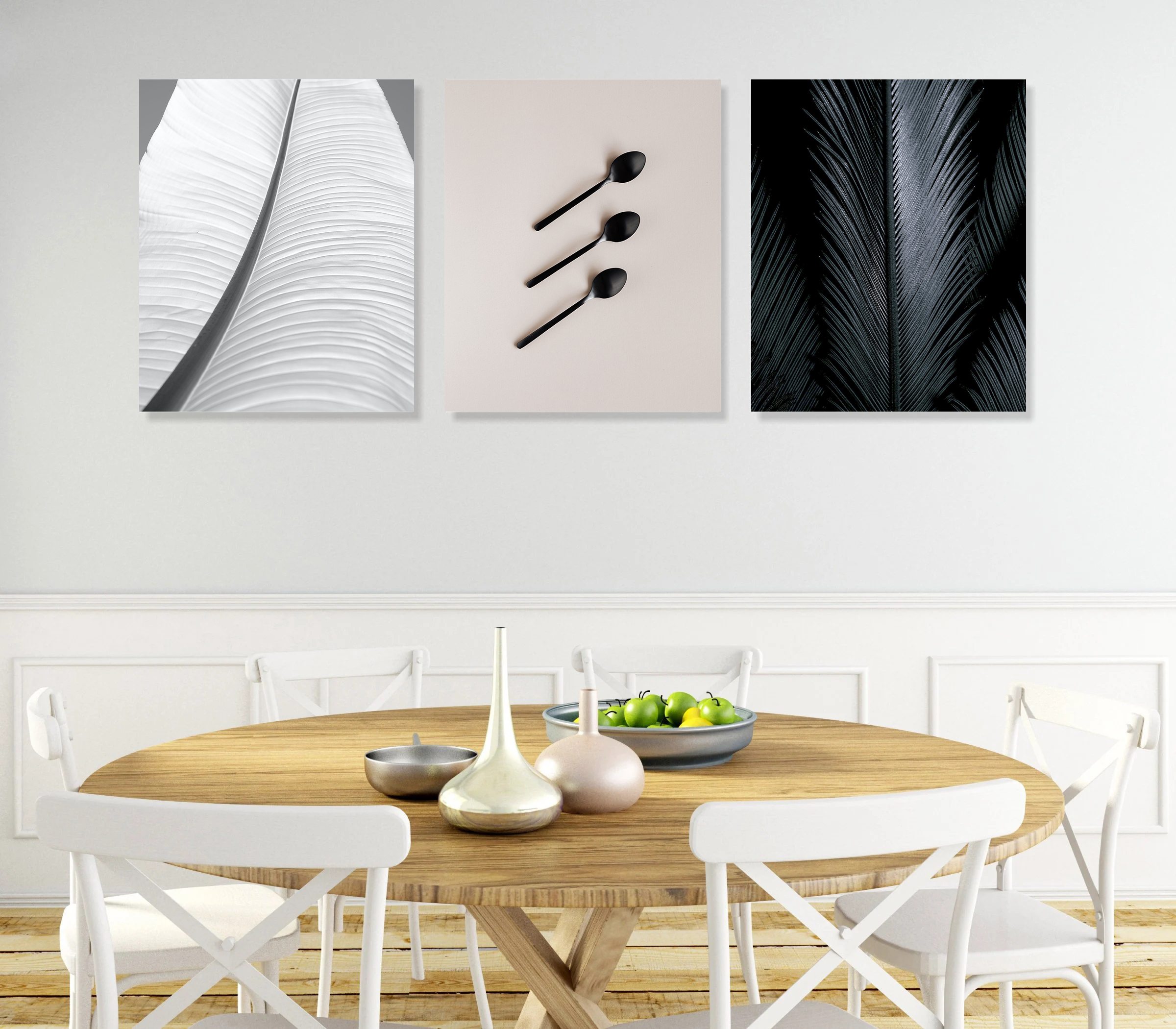Feathered wall art - 3 print set
