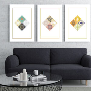 Diamond Tile Collage wall art - 3 print set