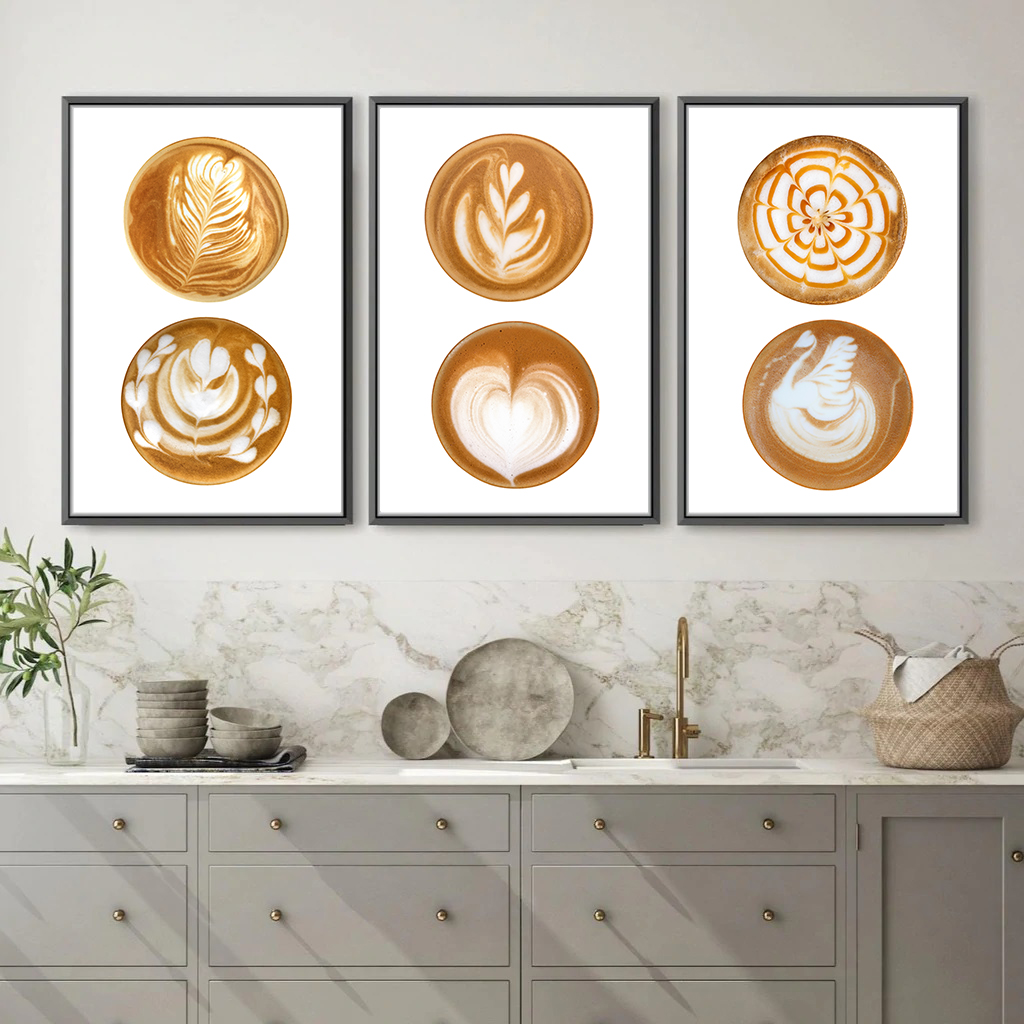 Decorative Cappuccinos' wall art - 3 print set