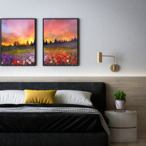Flower Field wall art - 2 print set