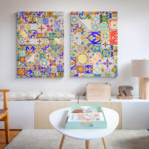 Tiled Tiles wall art - 2 print set