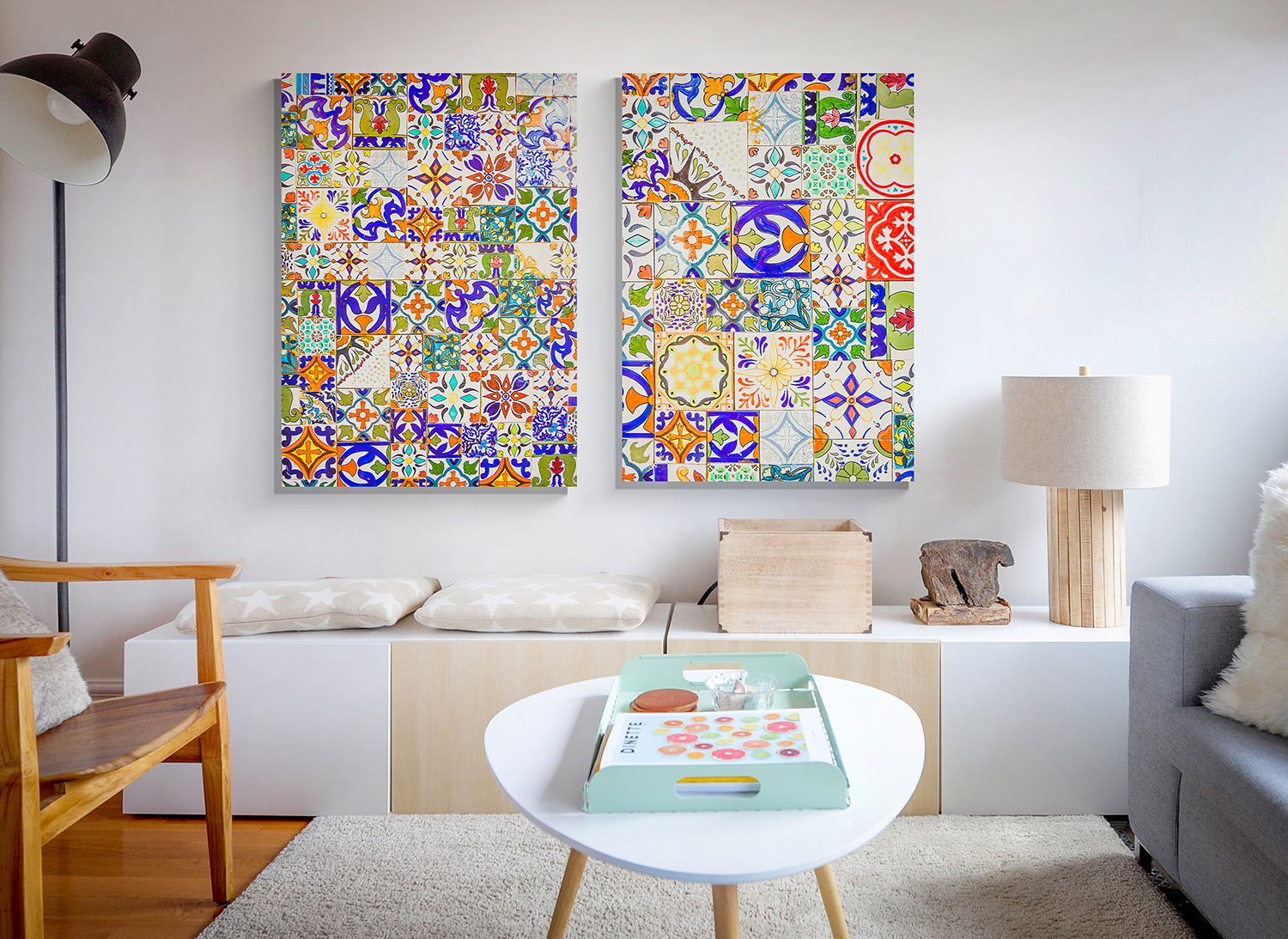 Tiled Tiles wall art - 2 print set