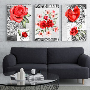 Rose Collage wall art - 3 print set