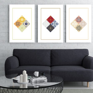 Colorful Tile wall art - 3 print set