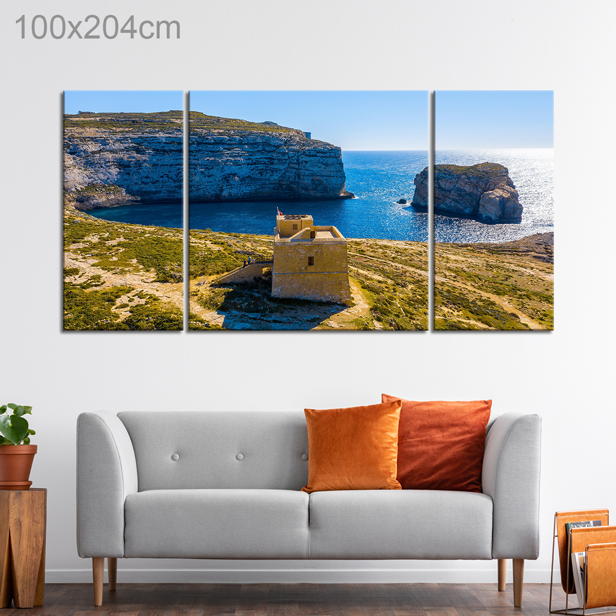Dwejra Tower and View of Fungus Rock in Dwejra, Gozo