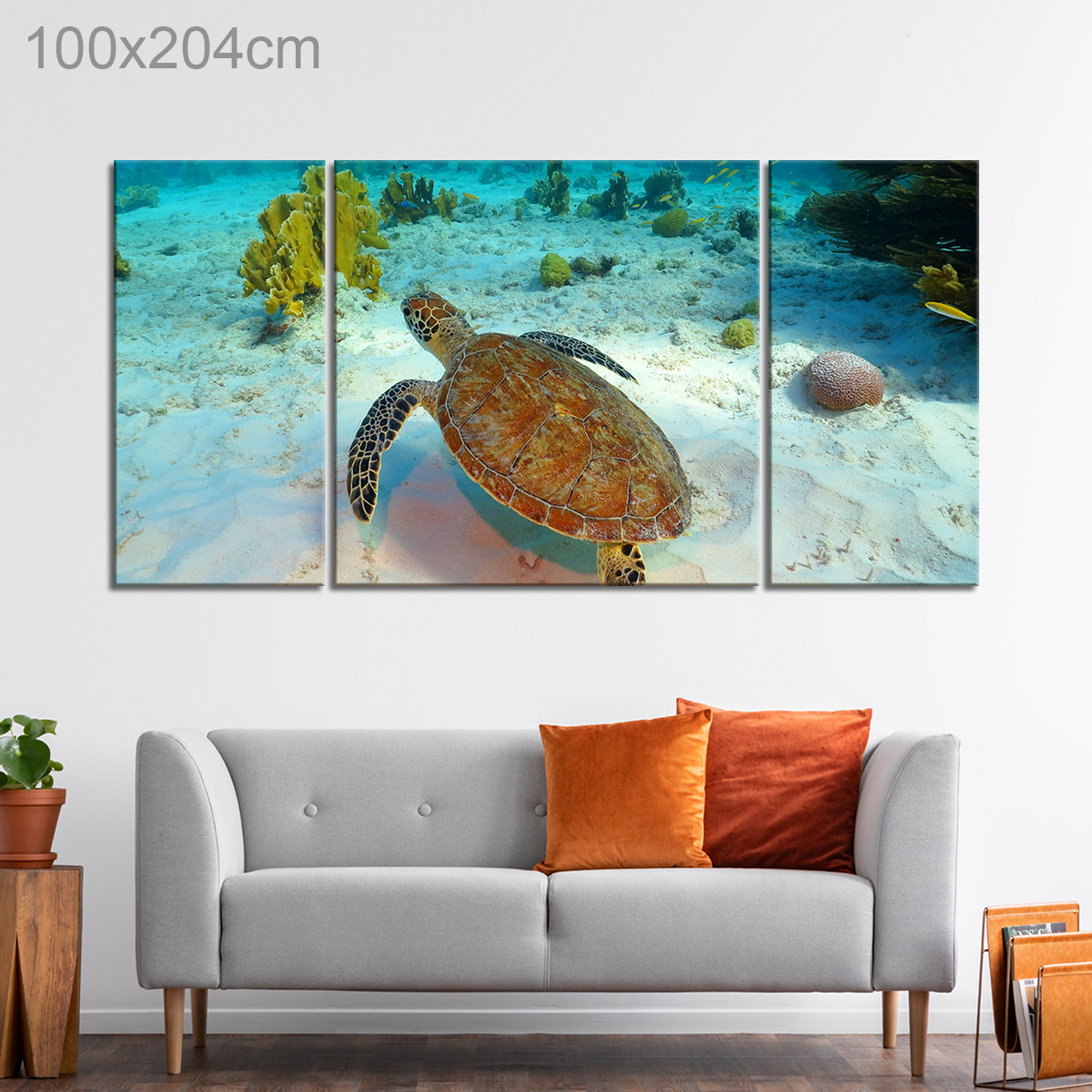 Sea Turtle Swimming in a Reef