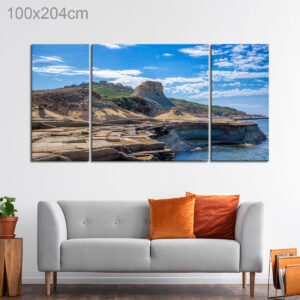 Xwejni Bay Salt Pans and Qolla l-Bajda Hill in Marsalforn, Gozo