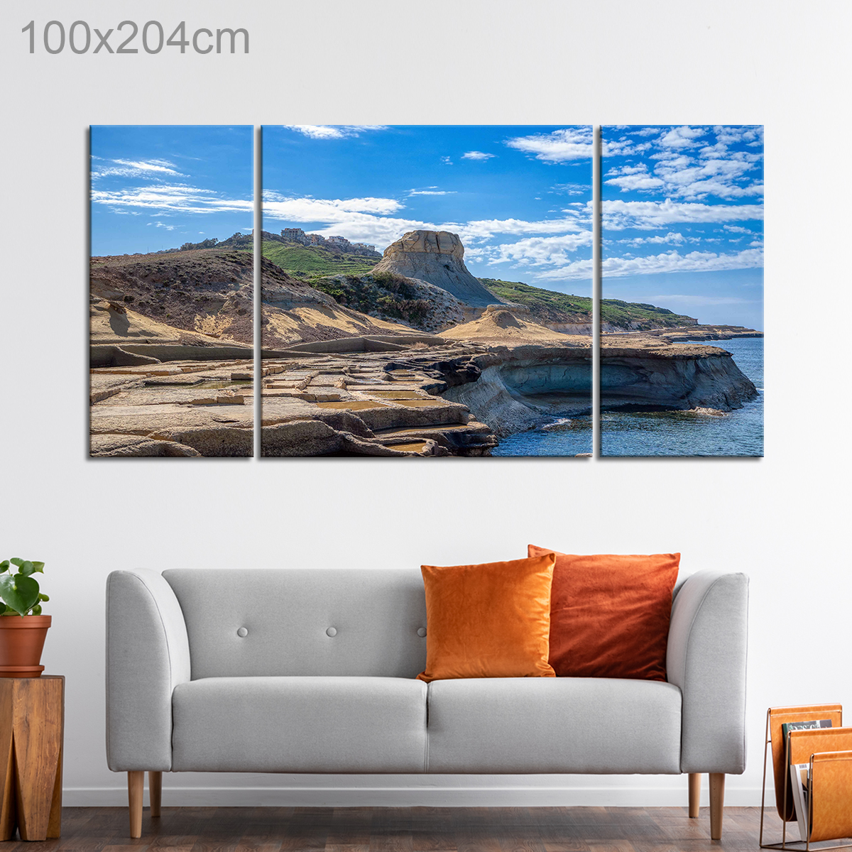 Xwejni Bay Salt Pans and Qolla l-Bajda Hill in Marsalforn, Gozo