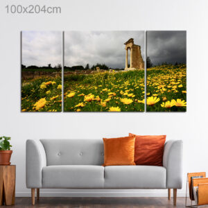 Ruins in Yellow Flower Field