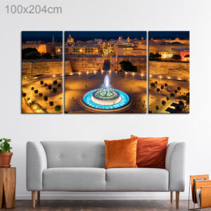 Triton Fountain in Valletta at Sunset, Malta