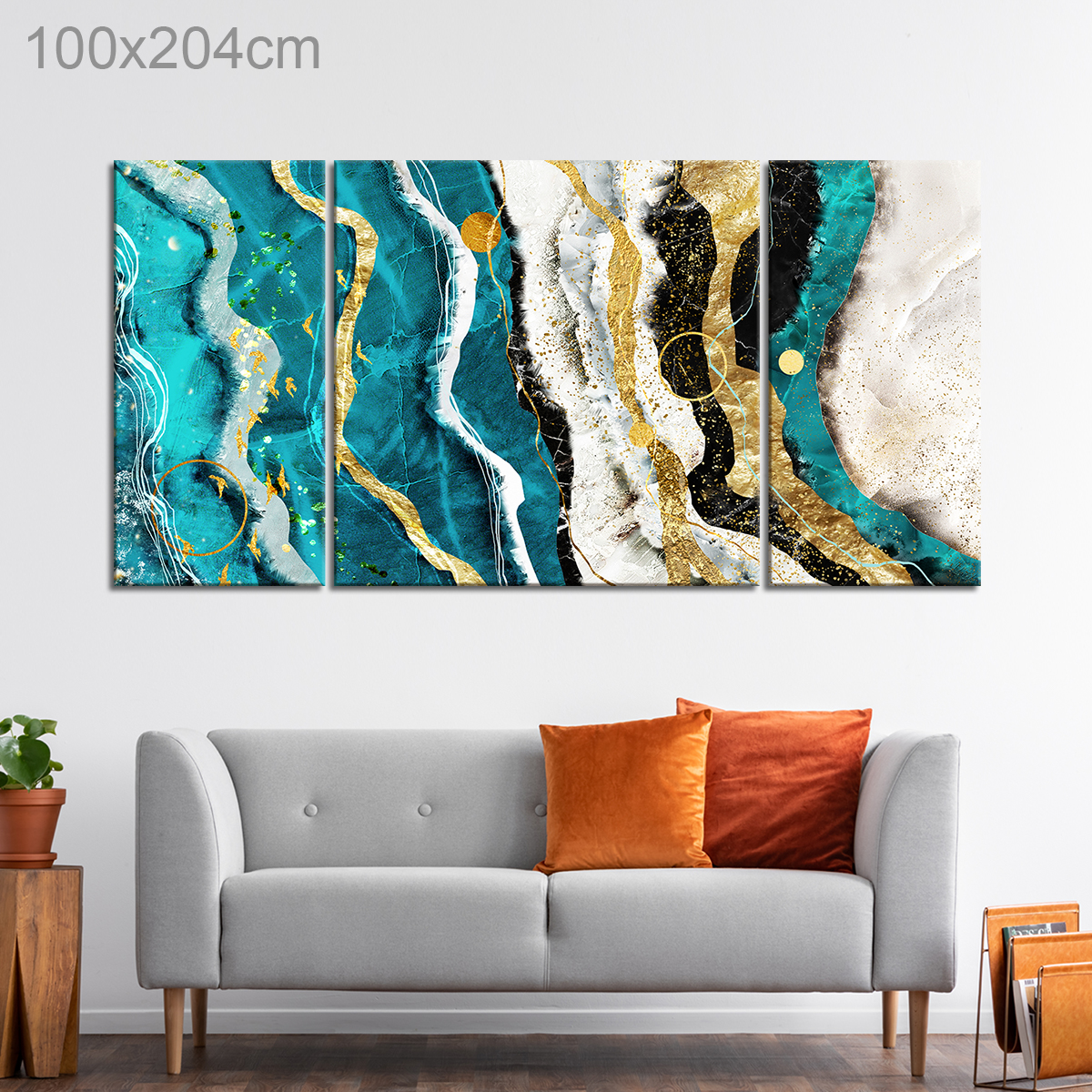 Blue and Gold Geode Painting