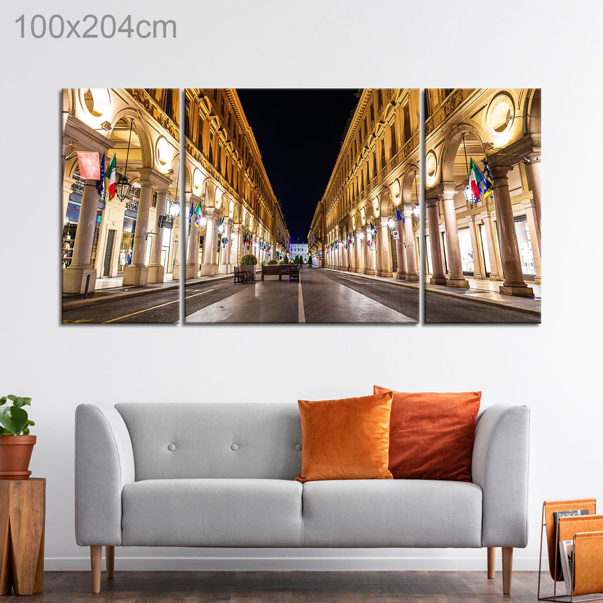 Street in Turin at Night, Italy