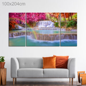 Waterfall in Colorful Forest