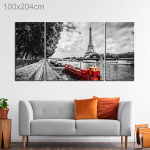 Eiffel Tower with View of Seine River in Paris, France