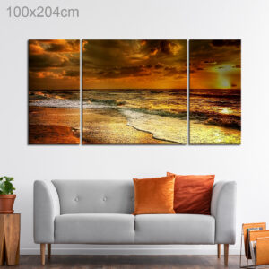 View of the Sunset over a Beach