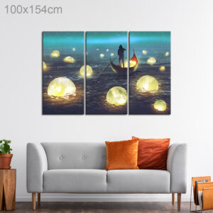 Imaginative Floating Moon Scenery