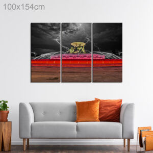 Triton Fountain of Valletta in Neon Lights