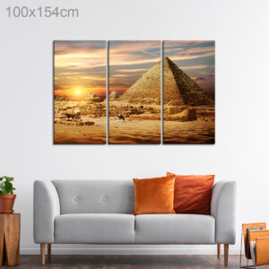 Riding Camels by Pyramids in Egypt