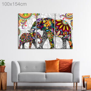 Colorful Illustrated Elephant Artwork